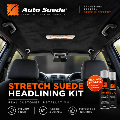 Black suede headlining - black,