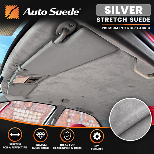 Silver suede headlining - suede,